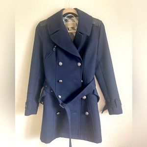 Burberry navy wool coat